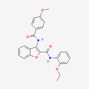 molecular formula C25H22N2O5 B2435556 N-(2-ethoxyphenyl)-3-(4-methoxybenzamido)-1-benzofuran-2-carboxamide CAS No. 888445-30-5