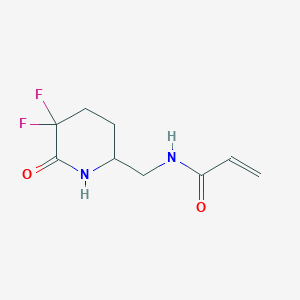 molecular formula C9H12F2N2O2 B2435579 N-[(5,5-Difluoro-6-oxopiperidin-2-yl)methyl]prop-2-enamide CAS No. 2411219-11-7