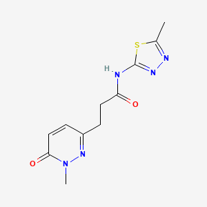molecular formula C11H13N5O2S B2435582 N-(5-methyl-1,3,4-thiadiazol-2-yl)-3-(1-methyl-6-oxo-1,6-dihydropyridazin-3-yl)propanamide CAS No. 1797356-81-0