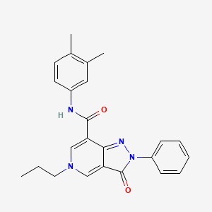 molecular formula C24H24N4O2 B2435623 N-(3,4-dimethylphenyl)-3-oxo-2-phenyl-5-propyl-2H,3H,5H-pyrazolo[4,3-c]pyridine-7-carboxamide CAS No. 923150-53-2