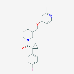 B2435632 [1-(4-Fluorophenyl)cyclopropyl]-[3-[(2-methylpyridin-4-yl)oxymethyl]piperidin-1-yl]methanone CAS No. 2379993-70-9