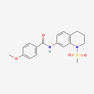 molecular formula C18H20N2O4S B2435680 N-(1-methanesulfonyl-1,2,3,4-tetrahydroquinolin-7-yl)-4-methoxybenzamide CAS No. 946298-65-3