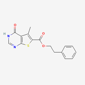 Phenethyl 5-methyl-4-oxo-3,4-dihydrothieno[2,3-d]pyrimidine-6-carboxylate