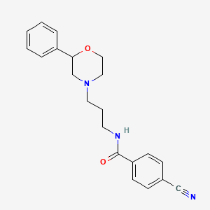4-cyano-N-(3-(2-phenylmorpholino)propyl)benzamide