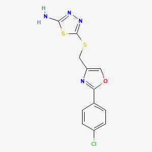 5-({[2-(4-Chlorophenyl)-1,3-oxazol-4-yl]methyl}sulfanyl)-1,3,4-thiadiazol-2-amine