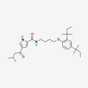 molecular formula C30H46N2O3 B2435768 N-{4-[2,4-bis(2-methylbutan-2-yl)phenoxy]butyl}-4-(3-methylbutanoyl)-1H-pyrrole-2-carboxamide CAS No. 692737-07-8
