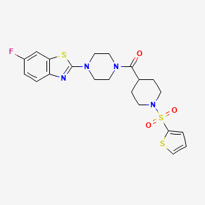 (4-(6-Fluorobenzo[d]thiazol-2-yl)piperazin-1-yl)(1-(thiophen-2-ylsulfonyl)piperidin-4-yl)methanone