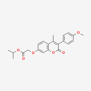 molecular formula C22H22O6 B2435780 propan-2-yl 2-{[3-(4-methoxyphenyl)-4-methyl-2-oxo-2H-chromen-7-yl]oxy}acetate CAS No. 869079-85-6