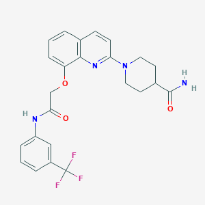 1-(8-(2-Oxo-2-((3-(trifluoromethyl)phenyl)amino)ethoxy)quinolin-2-yl)piperidine-4-carboxamide