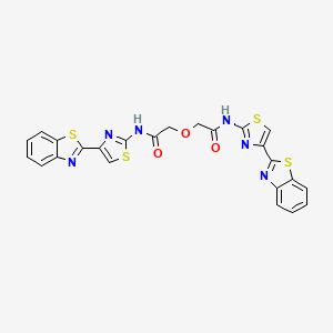 molecular formula C24H16N6O3S4 B2435795 N-[4-(1,3-benzothiazol-2-yl)-1,3-thiazol-2-yl]-2-({[4-(1,3-benzothiazol-2-yl)-1,3-thiazol-2-yl]carbamoyl}methoxy)acetamide CAS No. 396725-02-3