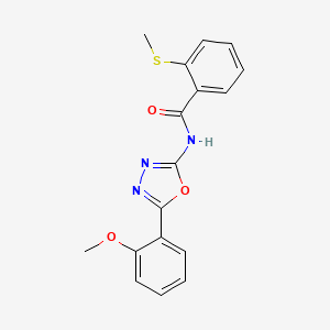 molecular formula C17H15N3O3S B2435811 N-(5-(2-methoxyphenyl)-1,3,4-oxadiazol-2-yl)-2-(methylthio)benzamide CAS No. 896351-86-3