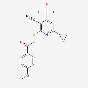 6-Cyclopropyl-2-{[2-(4-methoxyphenyl)-2-oxoethyl]sulfanyl}-4-(trifluoromethyl)pyridine-3-carbonitrile