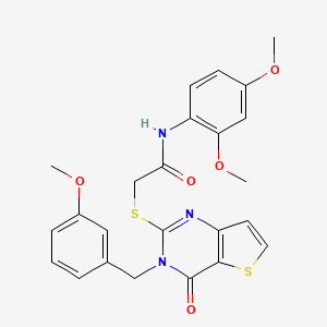 molecular formula C24H23N3O5S2 B2435827 N-(2,4-dimethoxyphenyl)-2-({3-[(3-methoxyphenyl)methyl]-4-oxo-3H,4H-thieno[3,2-d]pyrimidin-2-yl}sulfanyl)acetamide CAS No. 1252822-11-9