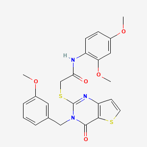 molecular formula C24H23N3O5S2 B2435827 N-(2,4-dimethoxyphenyl)-2-{[3-(3-methoxybenzyl)-4-oxo-3,4-dihydrothieno[3,2-d]pyrimidin-2-yl]sulfanyl}acetamide CAS No. 1252822-11-9