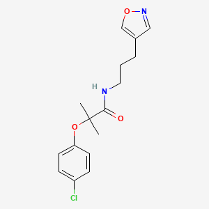 2-(4-chlorophenoxy)-N-(3-(isoxazol-4-yl)propyl)-2-methylpropanamide