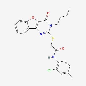 2-[(3-butyl-4-oxo-3,4-dihydro[1]benzofuro[3,2-d]pyrimidin-2-yl)sulfanyl]-N-(2-chloro-4-methylphenyl)acetamide