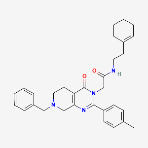 2-(7-benzyl-4-oxo-2-(p-tolyl)-5,6,7,8-tetrahydropyrido[3,4-d]pyrimidin-3(4H)-yl)-N-(2-(cyclohex-1-en-1-yl)ethyl)acetamide