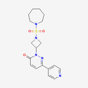 molecular formula C18H23N5O3S B2435845 2-[1-(Azepan-1-ylsulfonyl)azetidin-3-yl]-6-pyridin-4-ylpyridazin-3-one CAS No. 2380175-33-5