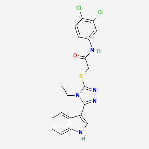 molecular formula C20H17Cl2N5OS B2435857 N-(3,4-dichlorophenyl)-2-((4-ethyl-5-(1H-indol-3-yl)-4H-1,2,4-triazol-3-yl)thio)acetamide CAS No. 863002-15-7