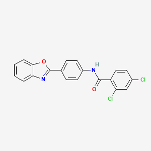 molecular formula C20H12Cl2N2O2 B2435863 N-[4-(1,3-benzoxazol-2-yl)phenyl]-2,4-dichlorobenzamide CAS No. 313549-24-5