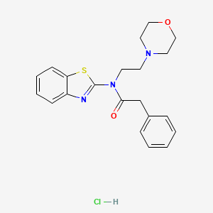 molecular formula C21H24ClN3O2S B2435866 N-(benzo[d]thiazol-2-yl)-N-(2-morpholinoethyl)-2-phenylacetamide hydrochloride CAS No. 1215526-22-9