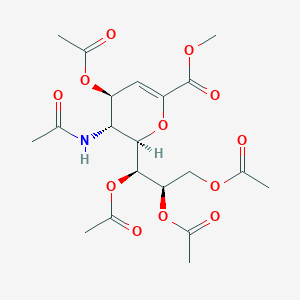 molecular formula C20H27NO12 B2435871 Methyl 5-acetamido-4,7,8,9-tetra-O-acetyl-2,6-anhydro-3,5-dideoxy-D-glycero-D-galacto-non-2-enonate CAS No. 73960-72-2