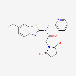 2-(2,5-dioxopyrrolidin-1-yl)-N-(6-ethylbenzo[d]thiazol-2-yl)-N-(pyridin-2-ylmethyl)acetamide