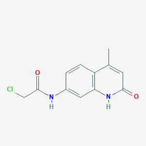 molecular formula C12H11ClN2O2 B024359 2-chloro-N-(4-methyl-2-oxo-1,2-dihydroquinolin-7-yl)acetamide CAS No. 183613-11-8