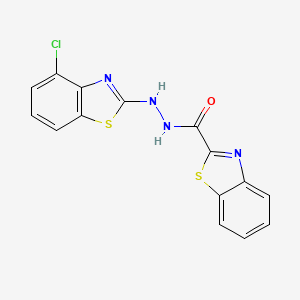 molecular formula C15H9ClN4OS2 B2435922 N'-(4-chloro-1,3-benzothiazol-2-yl)-1,3-benzothiazole-2-carbohydrazide CAS No. 851979-18-5