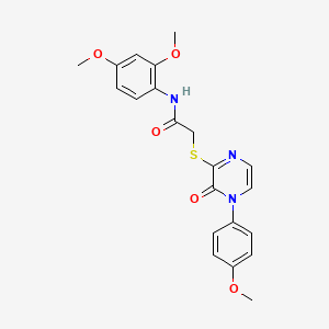 molecular formula C21H21N3O5S B2435933 N-(2,4-dimethoxyphenyl)-2-{[4-(4-methoxyphenyl)-3-oxo-3,4-dihydropyrazin-2-yl]sulfanyl}acetamide CAS No. 895111-45-2