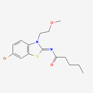 molecular formula C15H19BrN2O2S B2435934 N-[(2Z)-6-bromo-3-(2-methoxyethyl)-2,3-dihydro-1,3-benzothiazol-2-ylidene]pentanamide CAS No. 864976-14-7
