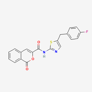 molecular formula C20H13FN2O3S B2436023 N-{5-[(4-fluorophenyl)methyl]-1,3-thiazol-2-yl}-1-oxo-1H-isochromene-3-carboxamide CAS No. 853891-38-0