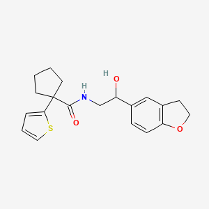 molecular formula C20H23NO3S B2436053 N-[2-(2,3-DIHYDRO-1-BENZOFURAN-5-YL)-2-HYDROXYETHYL]-1-(THIOPHEN-2-YL)CYCLOPENTANE-1-CARBOXAMIDE CAS No. 1421528-77-9