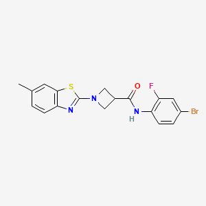 molecular formula C18H15BrFN3OS B2436067 N-(4-bromo-2-fluorophenyl)-1-(6-methyl-1,3-benzothiazol-2-yl)azetidine-3-carboxamide CAS No. 1396716-87-2