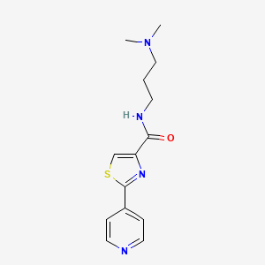 molecular formula C14H18N4OS B2436089 N-[3-(dimethylamino)propyl]-2-(4-pyridinyl)-1,3-thiazole-4-carboxamide CAS No. 321429-91-8
