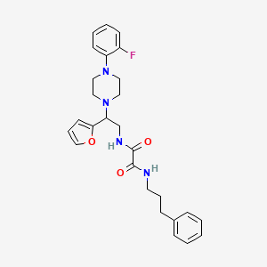 molecular formula C27H31FN4O3 B2436113 N1-(2-(4-(2-fluorophenyl)piperazin-1-yl)-2-(furan-2-yl)ethyl)-N2-(3-phenylpropyl)oxalamide CAS No. 877633-01-7