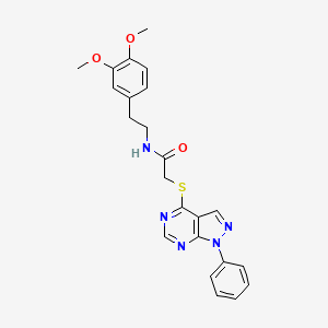 molecular formula C23H23N5O3S B2436118 N-[2-(3,4-dimethoxyphenyl)ethyl]-2-({1-phenyl-1H-pyrazolo[3,4-d]pyrimidin-4-yl}sulfanyl)acetamide CAS No. 483984-56-1