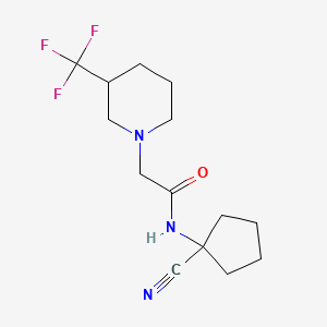 molecular formula C14H20F3N3O B2436134 N-(1-cyanocyclopentyl)-2-[3-(trifluoromethyl)piperidin-1-yl]acetamide CAS No. 1197686-79-5