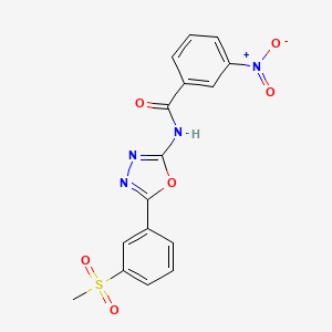 molecular formula C16H12N4O6S B2436137 N-(5-(3-(methylsulfonyl)phenyl)-1,3,4-oxadiazol-2-yl)-3-nitrobenzamide CAS No. 886927-40-8