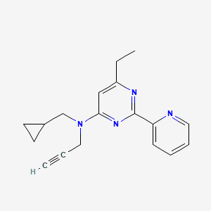 molecular formula C18H20N4 B2436171 N-(cyclopropylmethyl)-6-ethyl-N-(prop-2-yn-1-yl)-2-(pyridin-2-yl)pyrimidin-4-amine CAS No. 1444643-07-5
