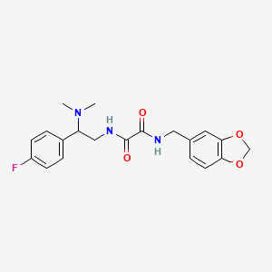 molecular formula C20H22FN3O4 B2436175 N1-(benzo[d][1,3]dioxol-5-ylmethyl)-N2-(2-(dimethylamino)-2-(4-fluorophenyl)ethyl)oxalamide CAS No. 942012-47-7