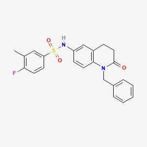 molecular formula C23H21FN2O3S B2436176 N-(1-benzyl-2-oxo-1,2,3,4-tetrahydroquinolin-6-yl)-4-fluoro-3-methylbenzene-1-sulfonamide CAS No. 941906-39-4