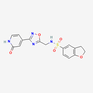 molecular formula C16H14N4O5S B2436197 N-((3-(2-oxo-1,2-dihydropyridin-4-yl)-1,2,4-oxadiazol-5-yl)methyl)-2,3-dihydrobenzofuran-5-sulfonamide CAS No. 1903047-91-5