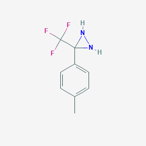 molecular formula C9H9F3N2 B024362 3-(4-Methylphenyl)-3-(trifluoromethyl)diaziridine CAS No. 87736-82-1