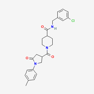 molecular formula C25H28ClN3O3 B2436201 N-(3-chlorobenzyl)-1-{[1-(4-methylphenyl)-5-oxopyrrolidin-3-yl]carbonyl}piperidine-4-carboxamide CAS No. 1291855-47-4