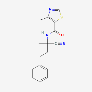 molecular formula C16H17N3OS B2436205 N-(1-cyano-1-methyl-3-phenylpropyl)-4-methyl-1,3-thiazole-5-carboxamide CAS No. 1424398-70-8