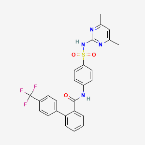 molecular formula C26H21F3N4O3S B2436209 N-{4-[(4,6-DIMETHYLPYRIMIDIN-2-YL)SULFAMOYL]PHENYL}-4'-(TRIFLUOROMETHYL)-[1,1'-BIPHENYL]-2-CARBOXAMIDE CAS No. 347363-98-8
