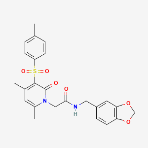 molecular formula C24H24N2O6S B2436215 N-[(2H-1,3-benzodioxol-5-yl)methyl]-2-[4,6-dimethyl-3-(4-methylbenzenesulfonyl)-2-oxo-1,2-dihydropyridin-1-yl]acetamide CAS No. 1251675-74-7