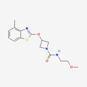 molecular formula C15H19N3O3S B2436228 N-(2-methoxyethyl)-3-[(4-methyl-1,3-benzothiazol-2-yl)oxy]azetidine-1-carboxamide CAS No. 1795492-46-4
