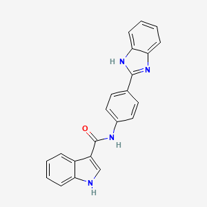 molecular formula C22H16N4O B2436231 N-(4-(1H-benzo[d]imidazol-2-yl)phenyl)-1H-indole-3-carboxamide CAS No. 1286696-88-5
